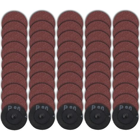 50 Pcs Disques de Ponçage à Changement Rapide 2 Pouces pour Perceuse et Meuleuse Die, Pad Abrasif Oxyde d'Aluminium, Grain 80 (1/5)