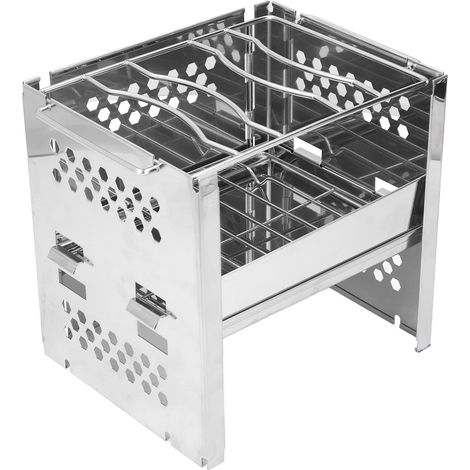 Réchaud à gaz pliable en acier inoxydable carré avec déflecteur pour camping randonnée sac à dos (1/5)