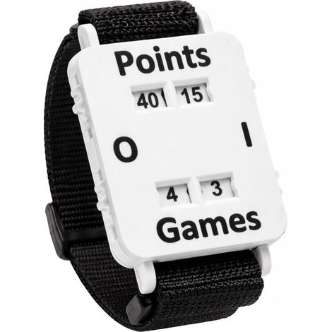 Tableau de score de poignet pour tennis/paddleball – Tableau de score mécanique avec bouton rotatif et bracelet élastique réglable, léger et portable, permet de suivre les scores des matchs.