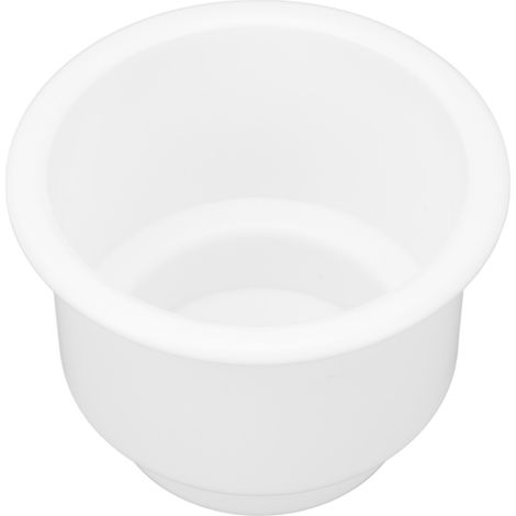 Porte-gobelet encastrable avec trou d'évacuation, surface lisse facile à nettoyer, pour camping-car, yacht, camion - Blanc (1/5)