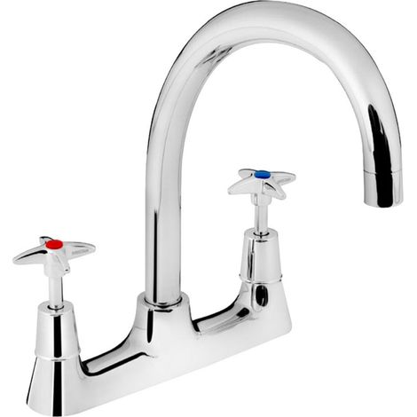 Bristan VAX2 DSM C X Cross Head Deck Sink Mixer Chrome Kitchen Tap (1/2)