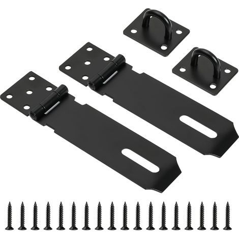Juego de 2 pestillos y clips para puertas de hangar, candado de alta resistencia, 12,7 cm (1/5)