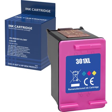 Cartouche d'encre remplacement pour HP 301XL Couleur compatible HP Envy 4500 5530 DeskJet 1000 1050 1510 2050 2540 3050 OfficeJet 2600 4630 (1/5)