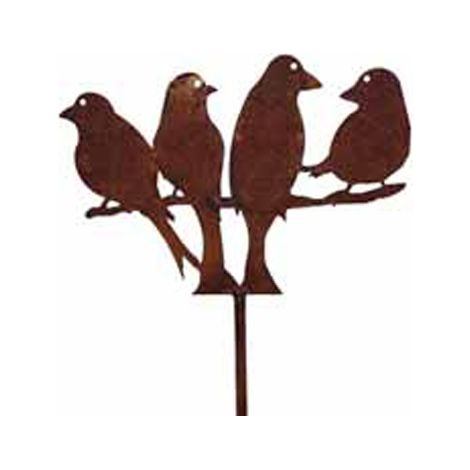 Love Doves 4Ft (Pack of 2) - Hand Made Traditional Forge, Plant Border Supports - Steel - W10 x H123 cm - Bare Metal/Ready to Rust