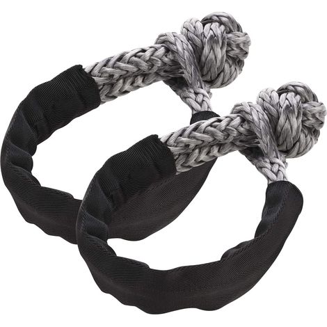 Manille Synthétique Souple,Lot de 2 Attache en Corde avec Manchons de Protection pour la Navigation,VUS,VTT,Camion 4x4,Jeep,Remorquage (1/5)