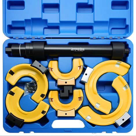 Compresseur de Ressort Amortisseur Universel 4,5 T, Kit pour Démontage et Montage des Ressorts de Suspension avec Mallette et Porte-Ressorts Interchangeables (1/5)