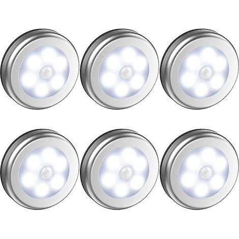 6 lampes LED à détecteur de mouvement (1/3)