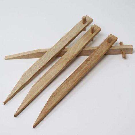 – Lot de 30 ancrages au sol en bois de hêtre – Piquets écologiques biodégradables – Longueur 30 cm pour fixation de nattes de jardin (1/5)