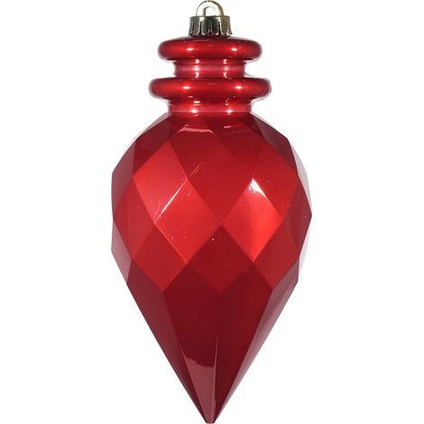ARPIMEX Ornamento di Natale Diamante Appuntito 11,5 x 25 Cm Plastica Rosso