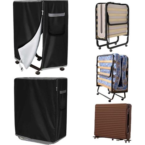 99 x 38 x 114cm,Housse de Protection étanche,LitPliant,Rangement Pliable Anti-poussière,Lits pliants et chaises Longues (Noir)