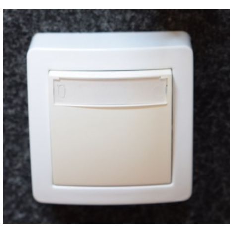 Poussoir lumineux porte étiquette saillie 1F blanc casse 9010 complet avec cadre et voyant ALREA SCHNEIDER ALB62063