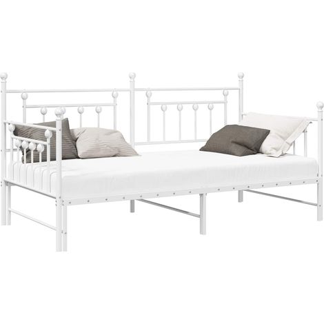 Maison Exclusive - Tagesbettrahmen Weiß 90 x 200 cm Stahl