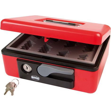 AMIG  Coffret à monnaie  2500  230 x 185 x 80 mm  Acier  Rouge (1/4)