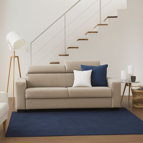 Dmora - Canapé Daaneb, Grand Canapé 2 places, 100% Made in Italy, Canapé de salon à ouverture pivotante, avec appuis-tête réglables et accoudoirs fins, Cm 180x95h85, Beige (1/5)