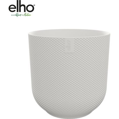 Pot de fleurs rond Round blanc pour décoration intérieur et extérieur Ø 14 x H 13 cm - PANGIVO (1/5)