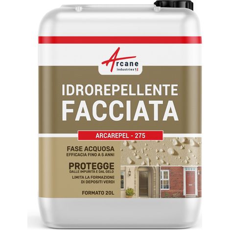 Idrorepellente per facciate in pietra, mattoni porosi, intonaci e stucchi, in fase acquosa - ARCAREPEL - 275 - 20 L (fino a 100 m²) - ARCANE INDUSTRIES