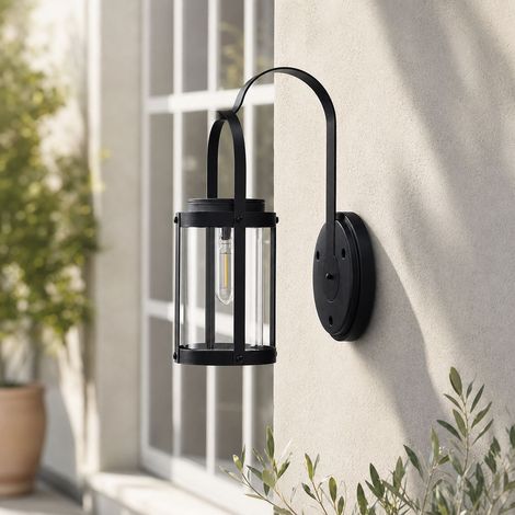 Applique Murale Solaire LED Extérieur, Lumière Chaude Automatique, ABS Étanche avec Crochet, pour Jardin Terrasse Balcon, 28cm (1/4)