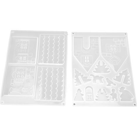 Lot de 2 moules en résine de Noël, moules en silicone souple et recyclable pour décoration de table et de mur (1/5)
