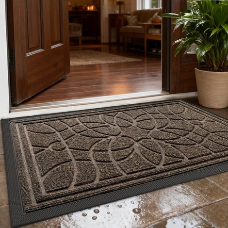 Paillasson Intérieur - 1 Pièce - Polypropylène - Absorbant et Antidérapant - Entrée Couloir Jardin - 44 x 75 cm Brun (1/5)