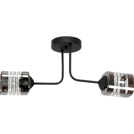 Lámpara de techo colgante clásica negra con pantalla de cristal 15-478 enoli