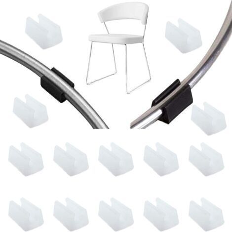 Chair Foot Pad Round Tube Tube End Table Armchair Foot Pad Furniture U Shape White Plastic Diameter 14 mm,20Pcs (1/4)