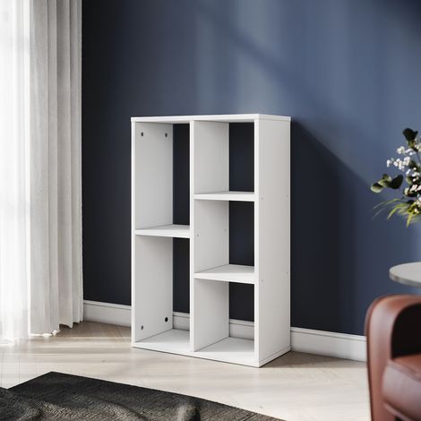 Elegant 3 Tier White Wood Bookcase and Shelves Home Office Storage Unit with Open Back 500mm (1/5)