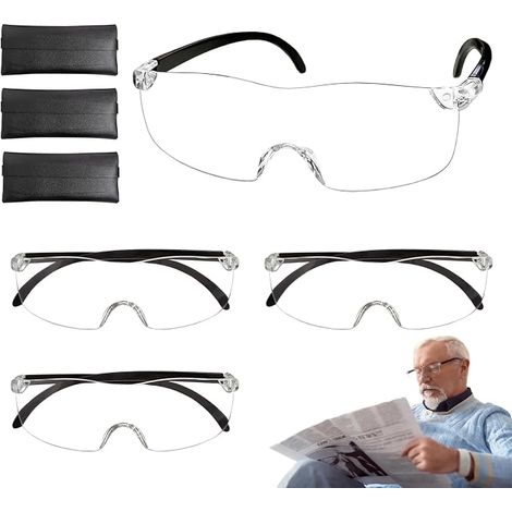 Set of 3 Magnifying Glasses, 300% Reading Magnifying Glass, Anti Blue Light Eyeglasses, Hands Free Magnifier Head-Mount Magnifier for Reading, Jeweler, Sewing, and DIY (1/5)