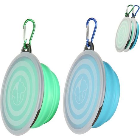 Filiyano-Gamelles pliables pour chiens avec couvercles, réglables, légères et portables, idéales pour les promenades, la randonnée et le camping. (1/5)