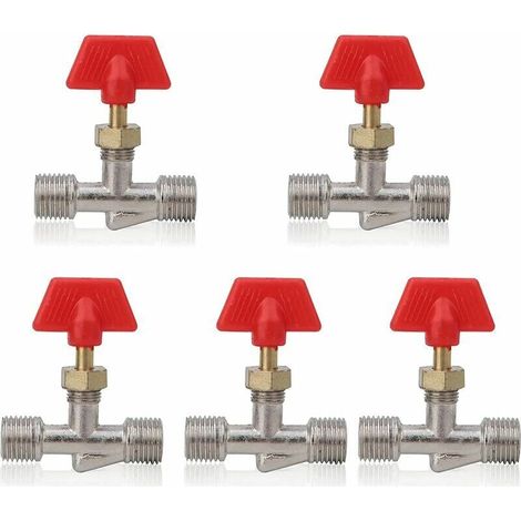 Valve D'Aiguille - 1/4 Pouces - En Laiton - Pour Compresseur À Air - 5 Pièces (1/5)