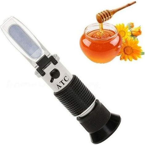 Lntyq Réfractomètre à miel, Brix, Baume et Eau Humidité Testeur 3 en 1 avec ATC,Plage de mesure de l'humidité de l'eau 58-90% Brix, 38-43 Be' et 12-27% pour miel, apiculture (1/5)