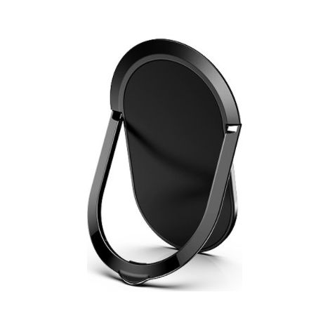 Soporte universal de anillo para teléfono móvil - Rotación de 360 grados - Ultrafino - Compatible con todo tipo de smartphones y tablets. Paquete de 5. (Negro) (1/5)