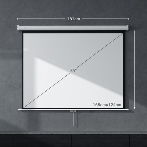 Écran de projection 171x128cm (84") 4:3 Ultra HD 4K, toile en PVC, châssis métallique, vidéoprojecteur, salle cinéma maison (1/5)