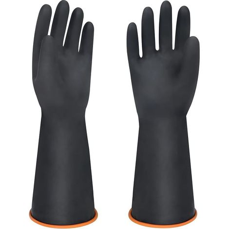 Gants de vaisselle en latex résistant aux produits chimiques pour hommes, sécurité industrielle avec protection des avant-bras (1/4)