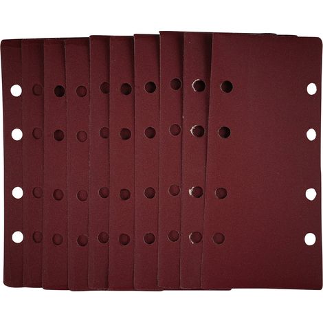 Draper 1/3 Sheet Sanding Sheets with Hook and Loop, 93 x 190mm, 240 Grit, Pack of 10 (1/5)