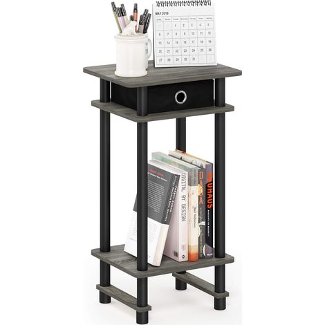 Table de Bout Haute avec Bac, Chêne Français Gris Noir, One Size, Paquet de 1 (1/5)
