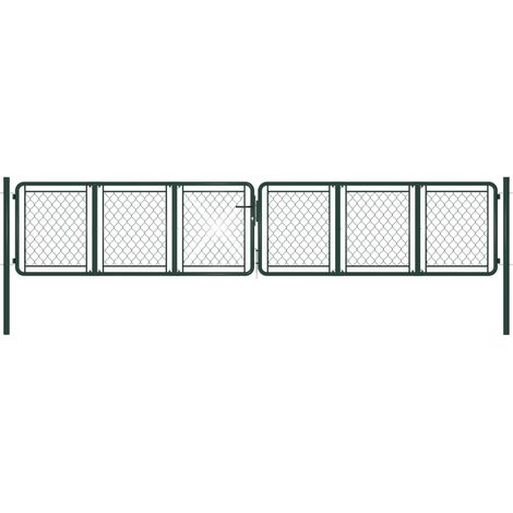 Cancello da Giardino in Acciaio 400x75 cm Verde vidaXL