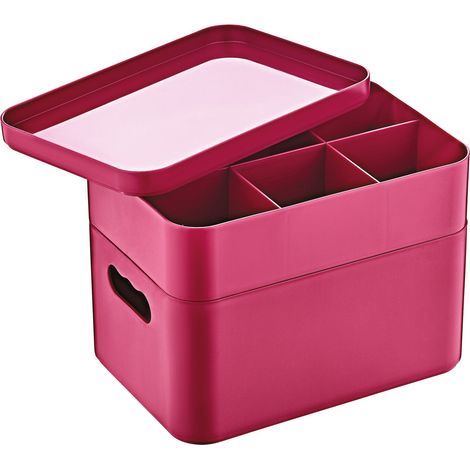 Herzberg HG-OKY676: 2 Layer Multipurpose Organizer Box Pink (1/5)