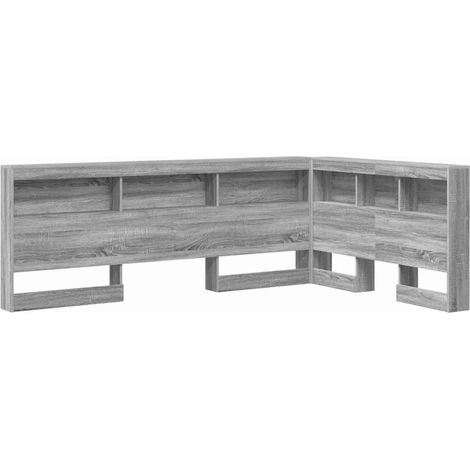 Tête de lit de rangement Gris Sonoma 207,5 x 137,5 x 76,5 cm (1/5)