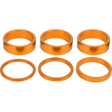 6Pièces Espaceur de Potence Vélo Aluminium Alliage Cales Guidon pour VTT Or (1/5)