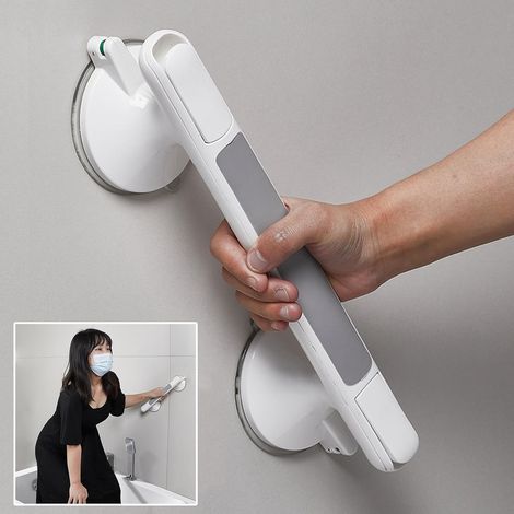 Barre d'appui de douche à ventouse pour salle de bain, poignée de douche, installation facile, barre de sécurité étanche pour douche, baignoire, personnes âgées, gris