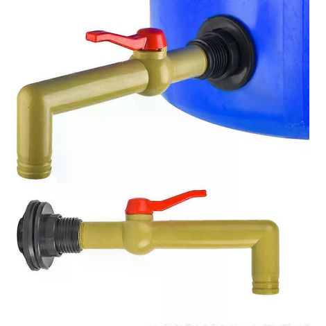 Robinet pour récupérateur d'eau de pluie avec filetages 1/2, 3/4 et 254 cm - Vanne en plastique pour récupérateur d'eau de pluie avec adaptateur pour tuyau d'arrosage - JXLGV (1/5)