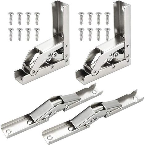 cerniere pieghevoli a 90 gradi a sovrapposizione completa in acciaio inox per ante di armadi e mobili da cucina, con 16 viti, dimensioni 6,8x6,8x2,2 cm. (1/5)