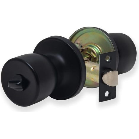 Kit Knob d'intimité Matte, Poignée de porte de verrouillage pour portes intérieures de salle de bains en bois (1/4)