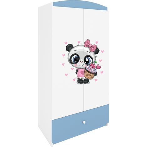 Kinderkleiderschrank mit Schublade Blau – Babydreams (1/5)