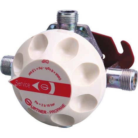 Gurtner – Détendeur inverseur propane 20kg/h – Pression 1,5 bar – Raccord mâle 20x150 – Indicateur intégré pour passage automatique