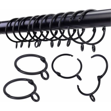 50 Metall-Ringvorhänge mit aktiver Öffnung, Aufhängehaken für römische Gardinenstange, Innendekoration-Accessoires, Innendurchmesser 38 mm-lsw (1/4)