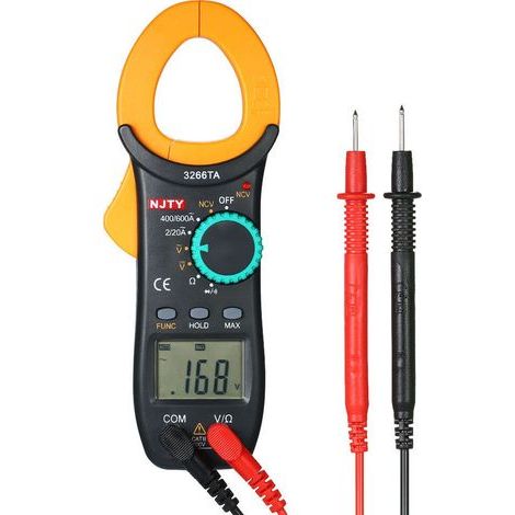 Pince ampèremétrique numérique automatique 2000 points, multimètre avec test continuité et mesure capacitance (1/5)