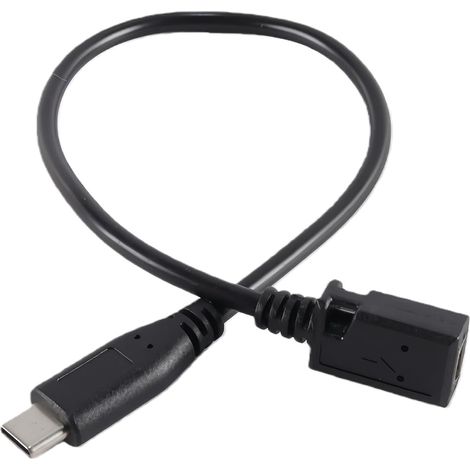 Adaptateur mini USB vers USB-C, convertisseur mini 5 broches femelle vers USB-C mâle, câble d'extension de charge de données 27 cm/10,6 pouces (1/5)