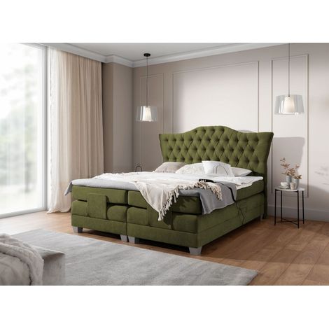 Boxspringbett Elektrisch Bett FAUSTO 160x200cm in Stoff Wind Grün (1/5)