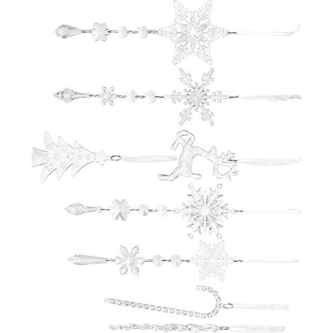 8-teiliges Set bruchsicherer Acryl-Weihnachtsbaumschmuck zum Aufhängen mit praktischem Haken, mehrfarbig (1/4)